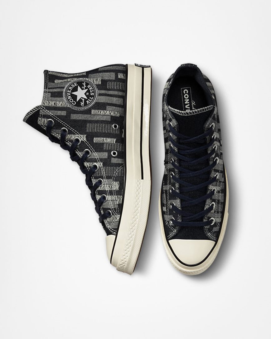 Pánské Boty Vysoké Converse Chuck 70 Workwear Denim Černé | CZ EXCQ42